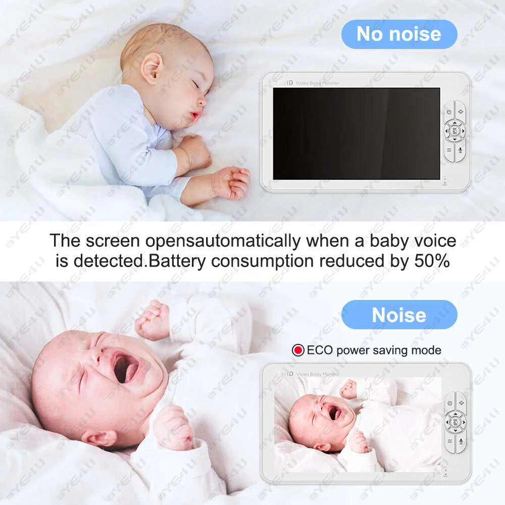 Babyphone Vidéo 5 Pouces PTZ 1080P Vision Nocturne Détection Pleurs Température – CLEVI Paris