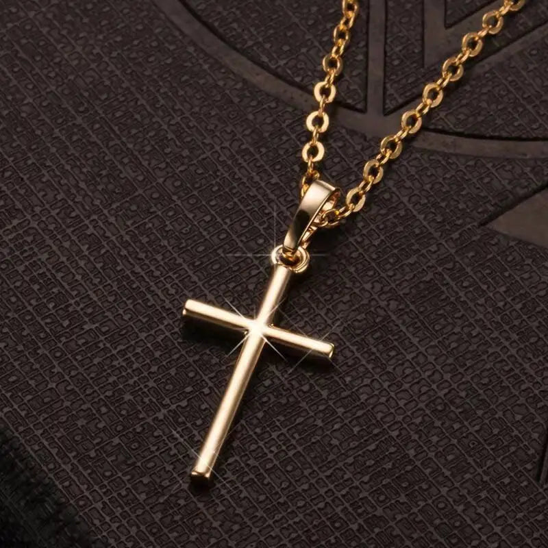 Collier Pendentif Croix Chrétienne — Chaîne 50cm, Argent & Or, Unisexe | CLEVI Paris