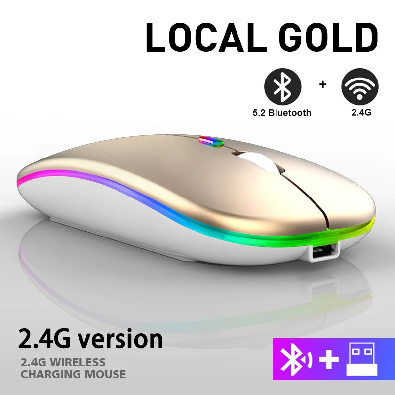 Souris Bluetooth Sans Fil HXSJ — Double Mode 2.4GHz, RGB, 1600 DPI, Rechargeable, PC & Mac | CLEVI Paris