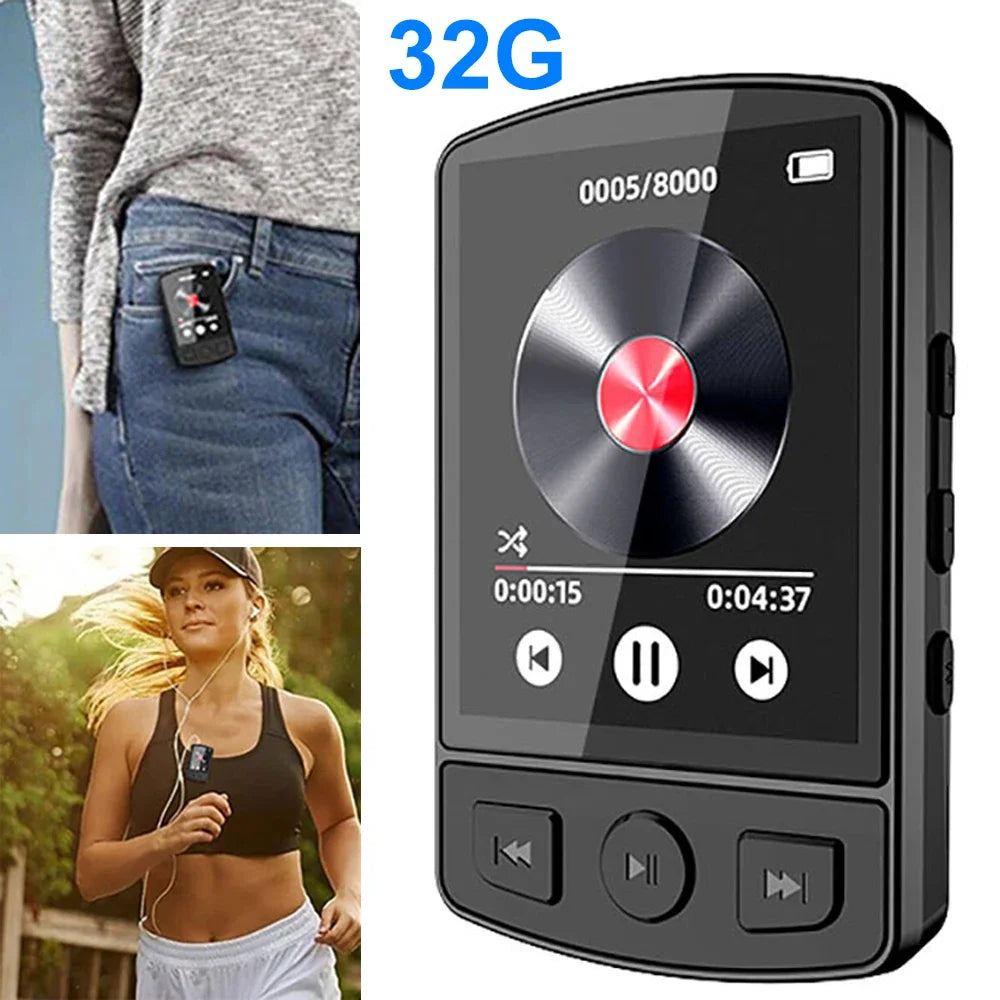NVPONE Lecteur MP3 Sport Clip Bluetooth 5.0 HiFi Écran 1,8" FM Podomètre – CLEVI Paris