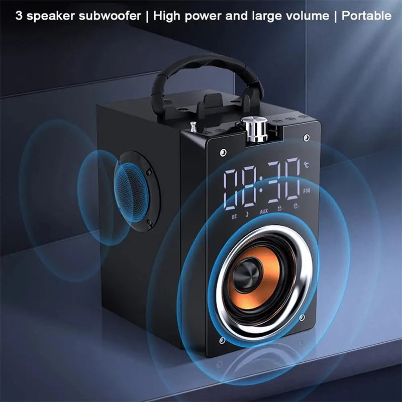 Enceinte Bluetooth HiFi 2.1 en Bois – Subwoofer, Radio FM, Carte TF, App | Suptmv