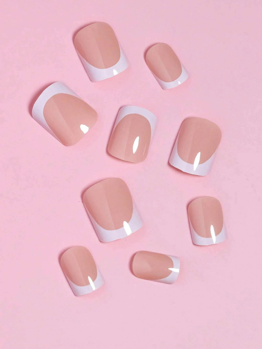 Faux Ongles Press-On Style French | Lot de 24, Forme Carrée – CLEVI Paris