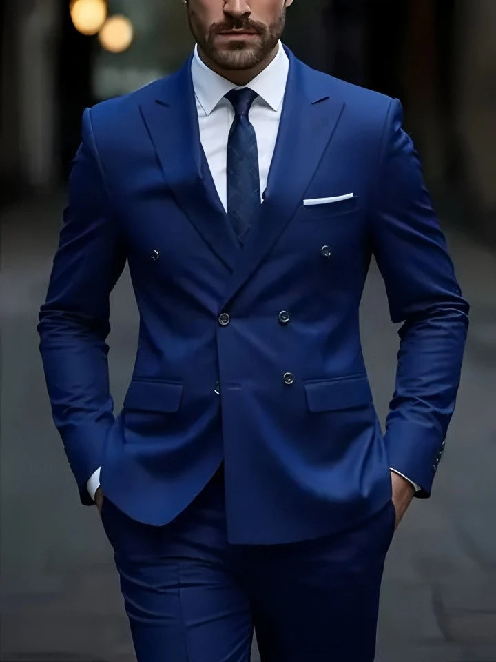 Costume homme uni double boutonnage – CLEVI Paris