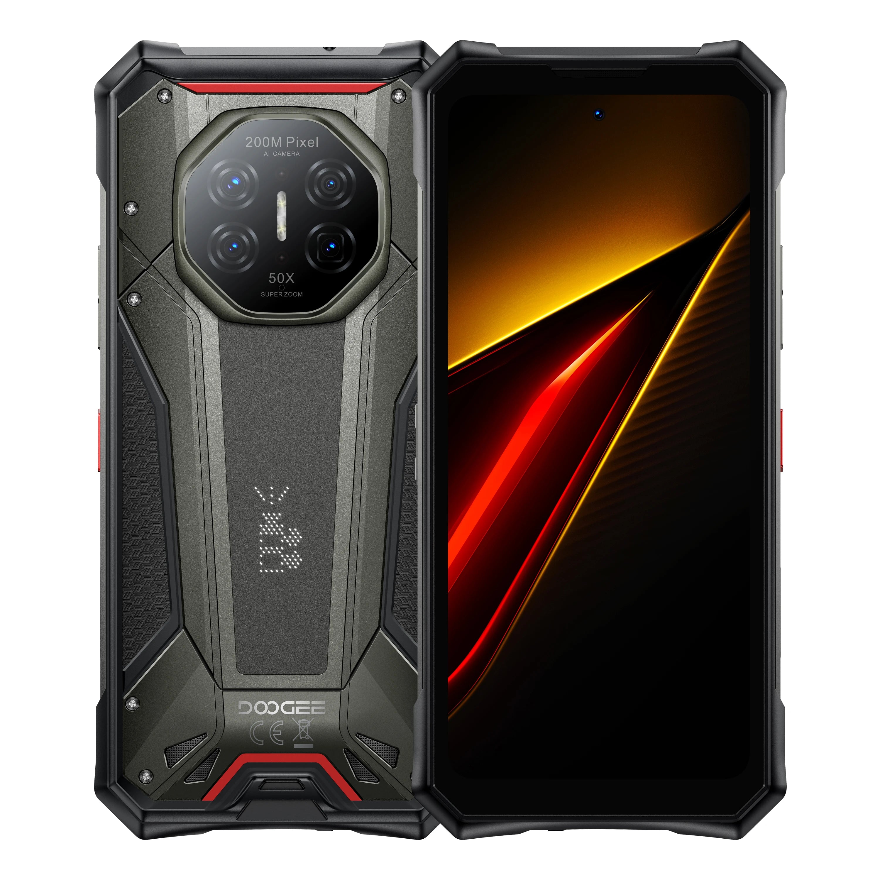 DOOGEE S300 Pro 5G Flagship Rugged Phone, World Premiere, 6.78", Digital display,48GB(16+32) RAM + 512GB ROM, 11000mAh Big Battery, Android 16, LED Light Display Array,66W Super Fast Charging