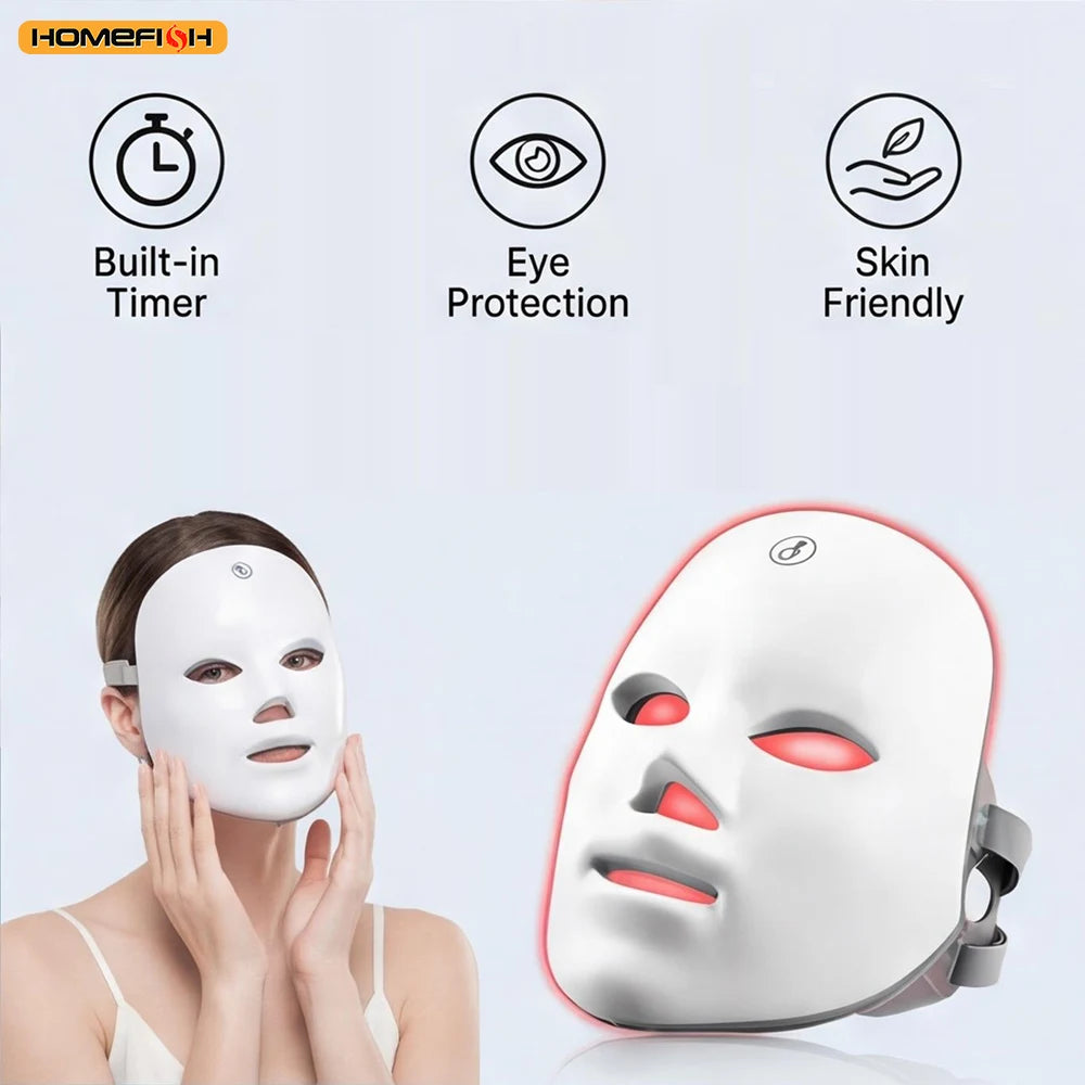 Masque LED Photon Thérapie 7 Couleurs Anti-Acné Anti-Rides Rajeunissement – CLEVI Paris