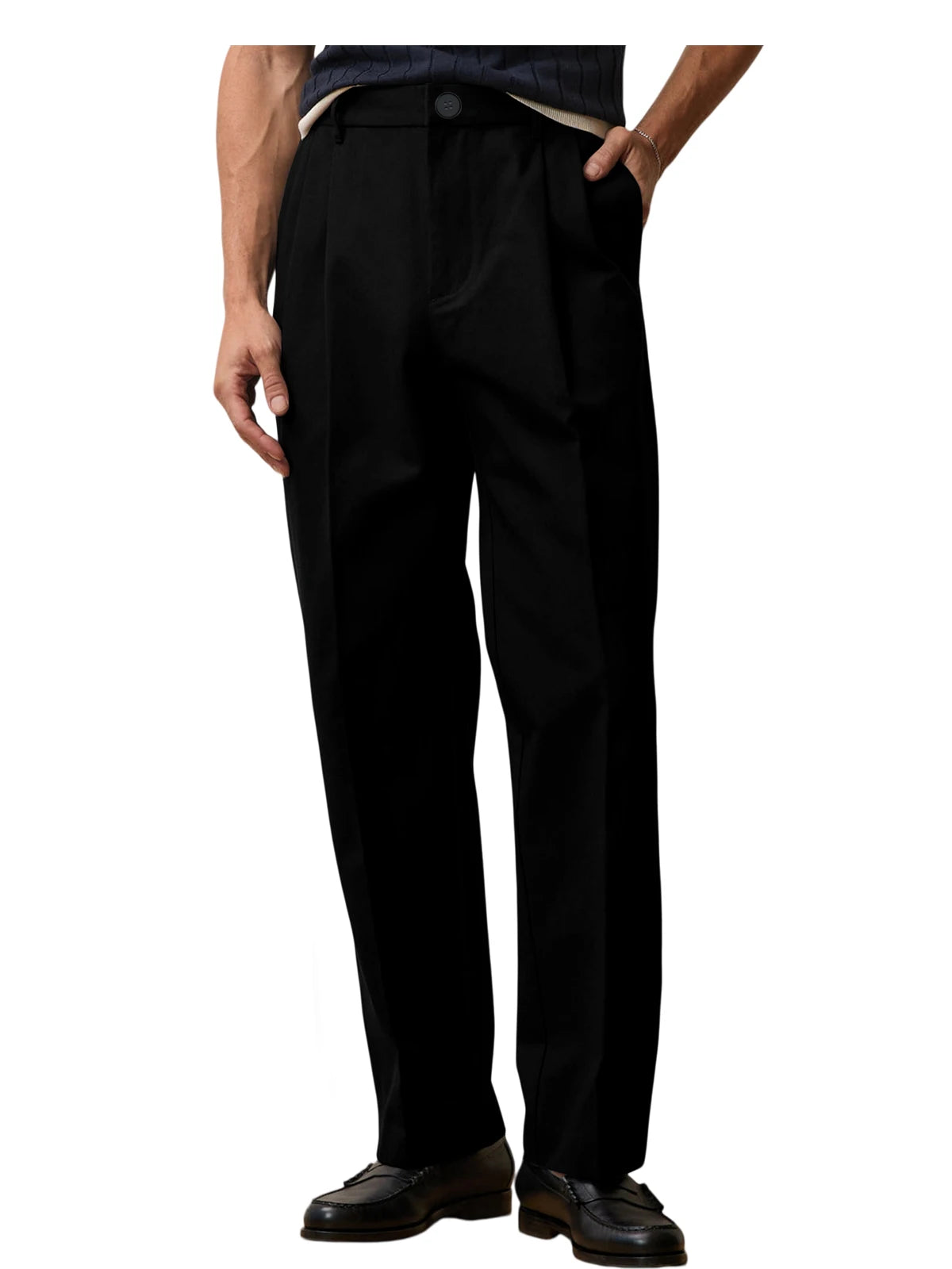 Pantalon homme taille haute coupe large – CLEVI Paris