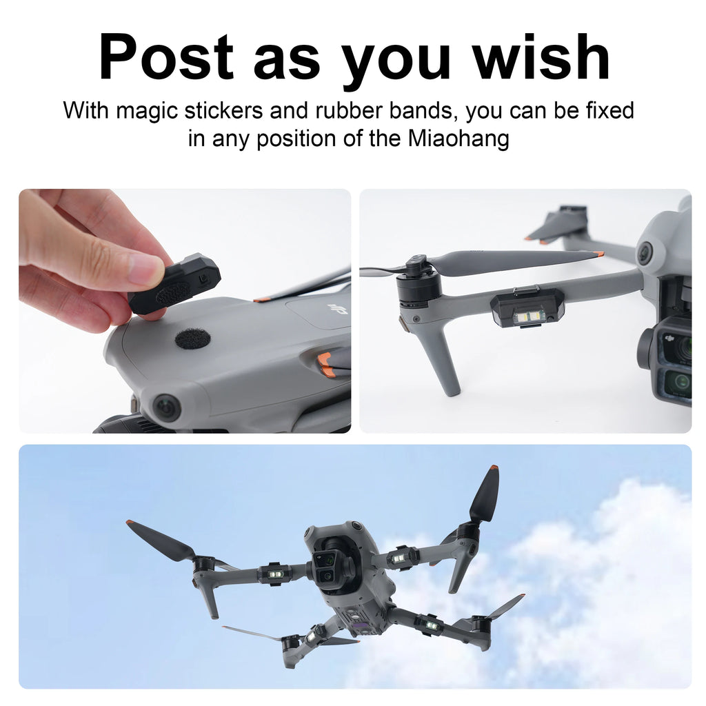 Feu Stroboscopique Anti-Collision Drone RCSTQ – Compatible DJI NEO / Mini 4 Pro / Mini 2 / Mavic 3, 6 Couleurs, Léger