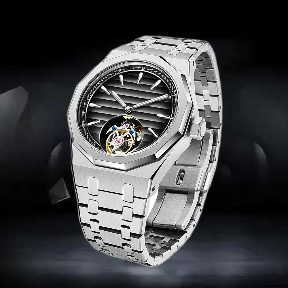 Montre Mécanique Tourbillon Volant RAYMONDOYA R8057 Squelette Saphir – CLEVI Paris