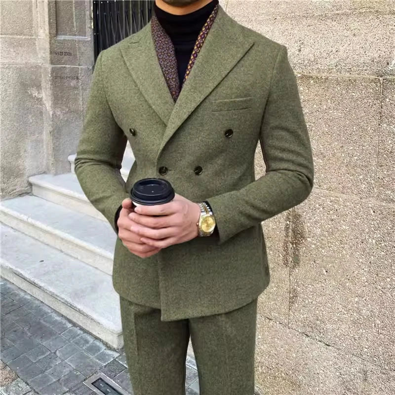 Costume homme 2 pièces en polyester et laine – CLEVI Paris