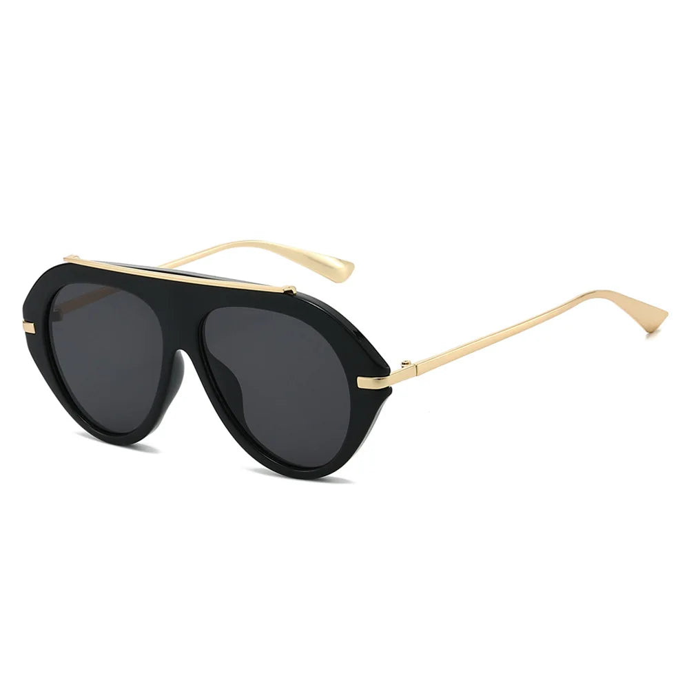 Lunettes de Soleil Oversize Pilot Rétro 70s Monture Métal Dorée UV400 Unisexe – CLEVI Paris