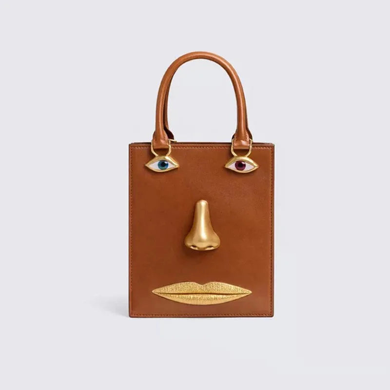 Sac À Main Femme Motif Visage Bijoux Bandoulière Dorée 8 Coloris – CLEVI Paris