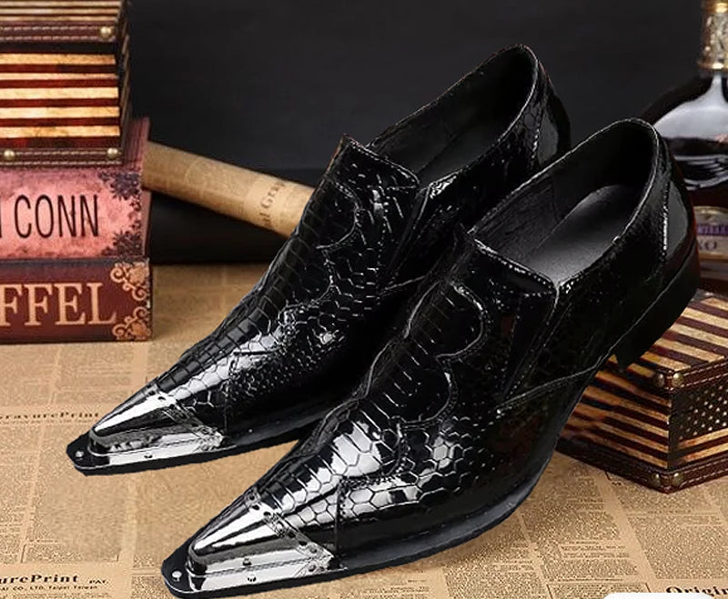 Mocassins Homme Luxe Oxford Slip-On – Bout Métallique, Cuir Suédé – CLEVI Paris