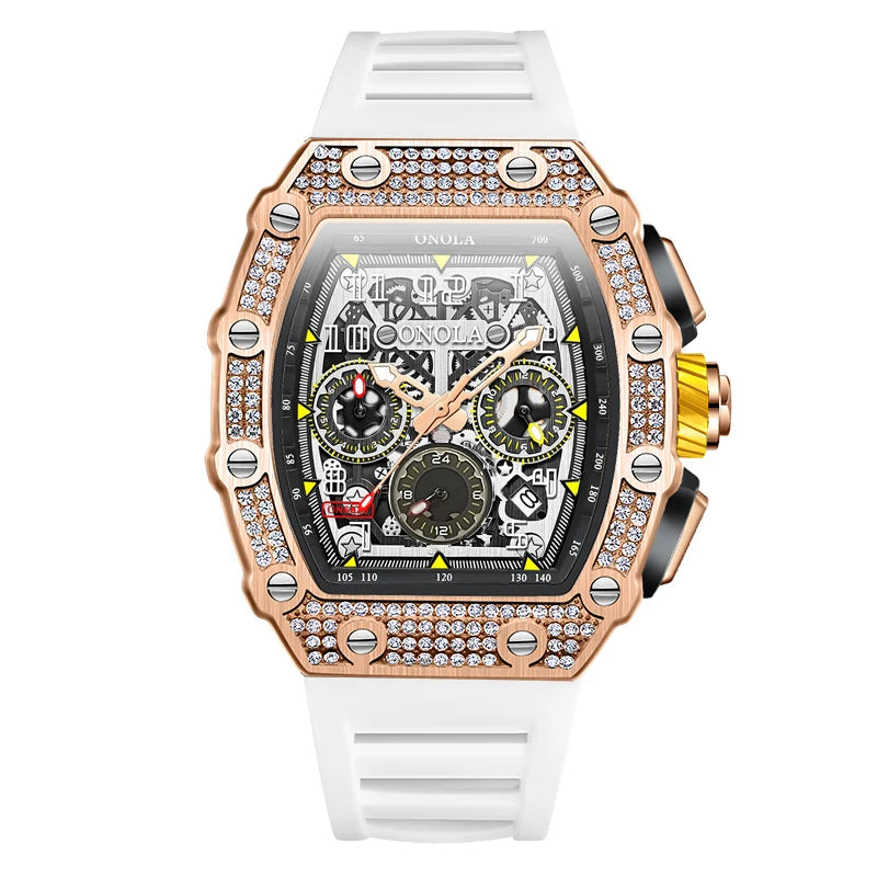 ONOLA Montre Automatique Homme Tonneau Squelette Lumineux Étanche 3ATM – CLEVI Paris