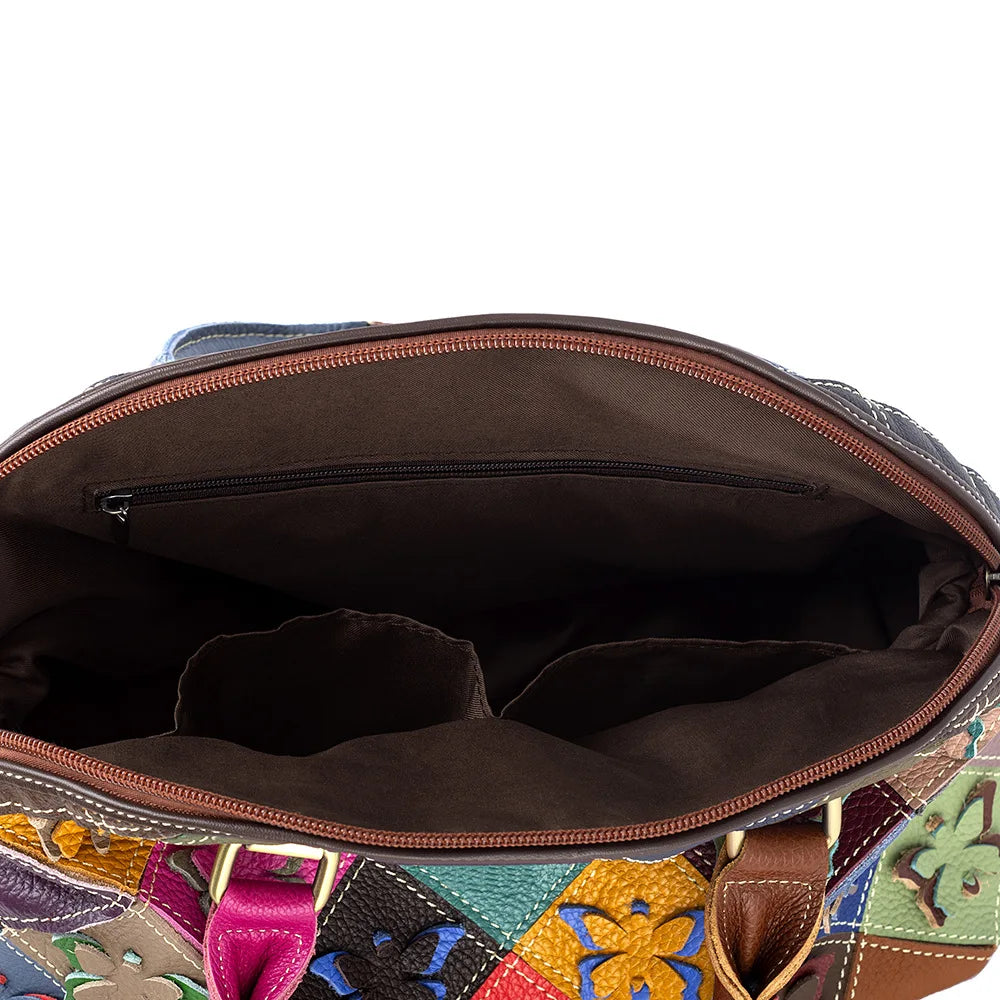 Sac Coquille Cuir Vache Artisanal Motif Papillons Femme Épaule – CLEVI Paris