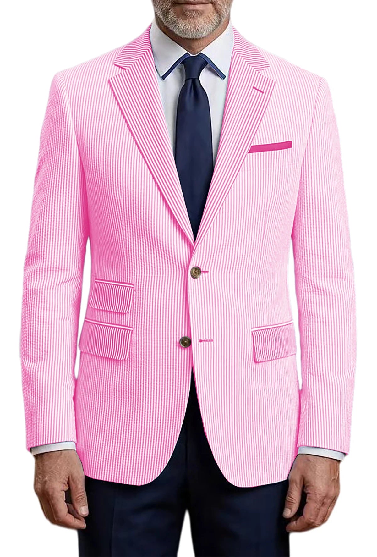 Blazer homme rayé en seersucker – CLEVI Paris