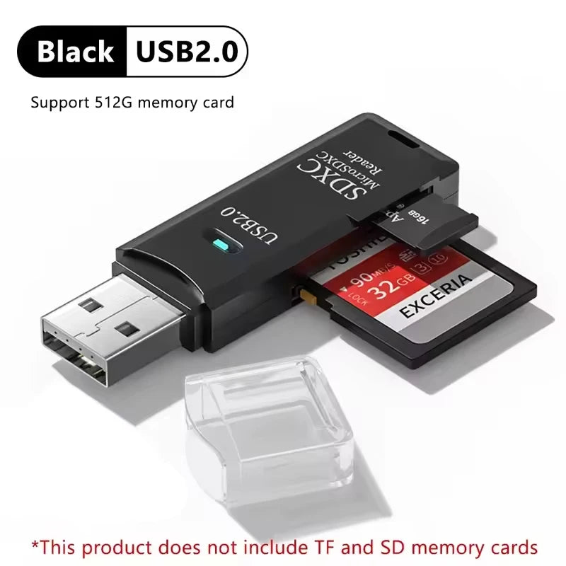 Lecteur de Cartes SD/TF USB Compact – USB 2.0 & 3.0, Plug & Play, PC & Laptop