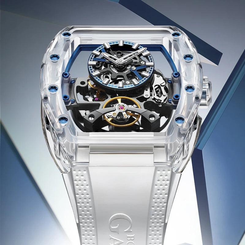Montre Mécanique Automatique BONEST GATTI BG-9960 Squelette Tonneau Saphir – CLEVI Paris