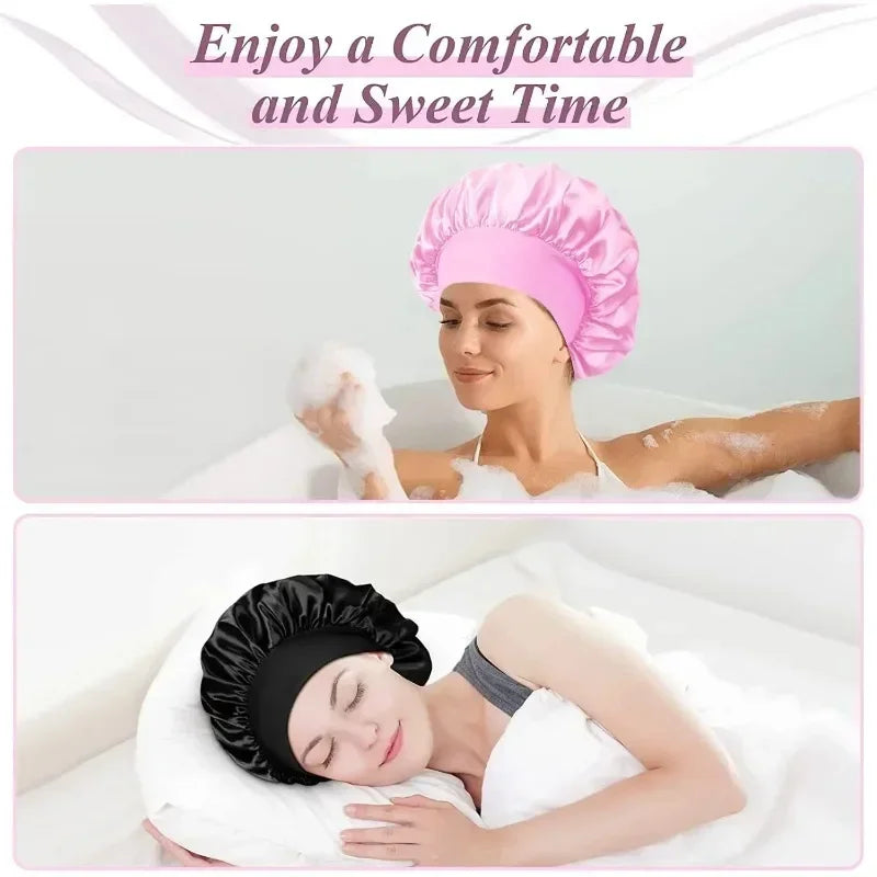 Bonnet de Nuit en Soie Satin Taille Universelle — CLEVI Paris