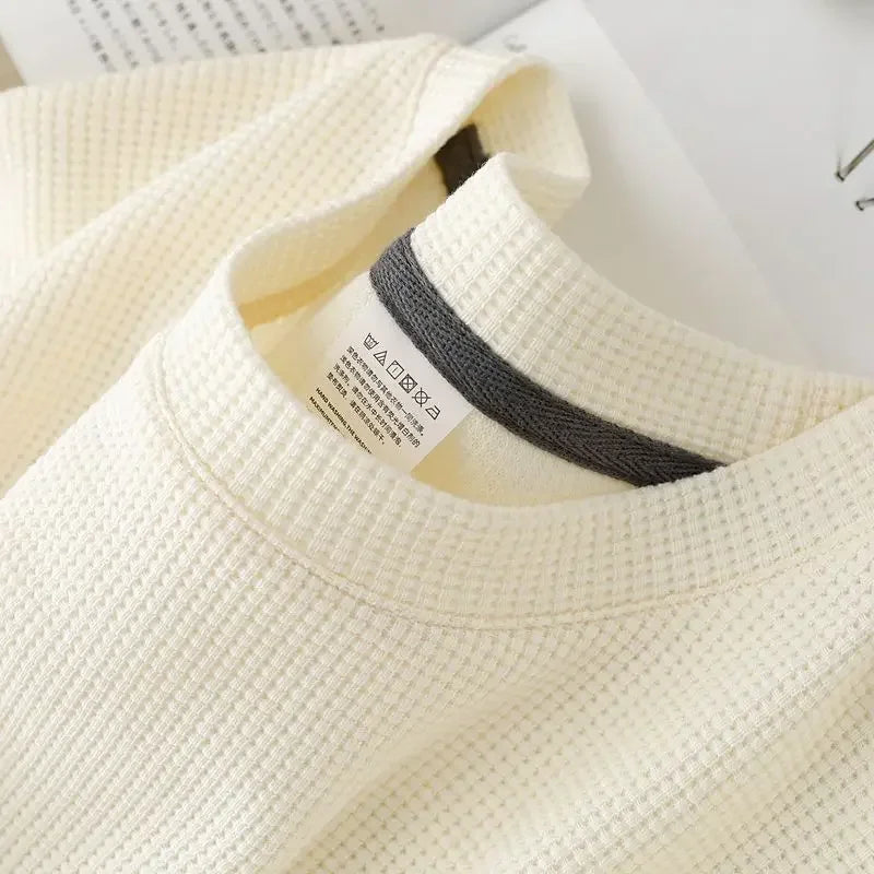 T-Shirt Homme Waffle Col Rond Manches Courtes – Respirant, Casual Été – CLEVI Paris