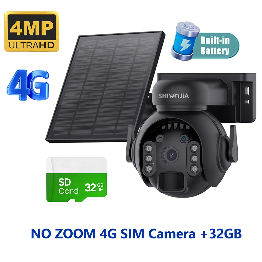 Caméra Solaire Extérieure 8MP 4K Double Objectif Zoom 12x 4G Wi-Fi PIR IP65 – CLEVI Paris