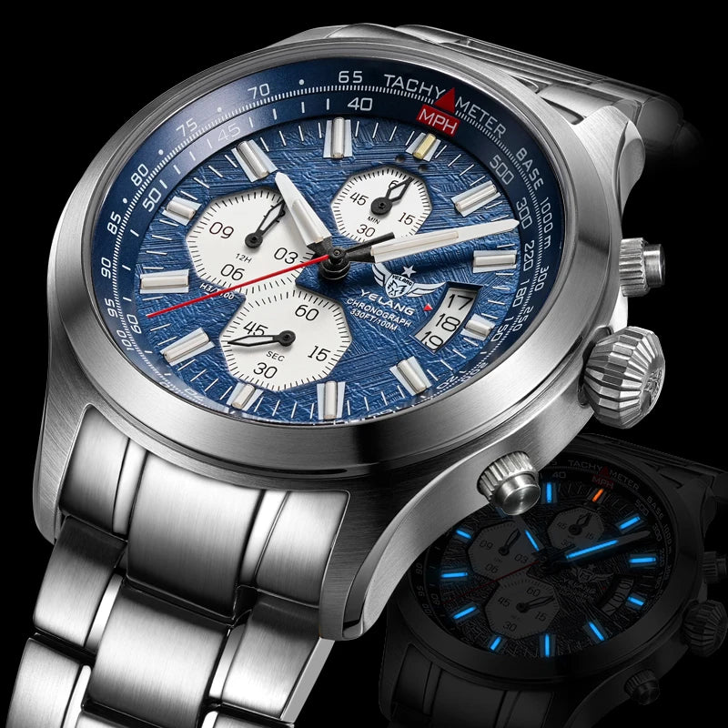 Montre Quartz Homme YELANG V1029S – 42mm, Miyota OS10, Saphir & Étanche 100m