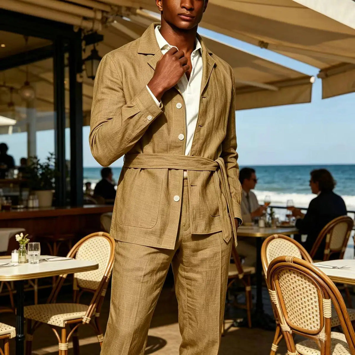 Costume lin-coton homme 2 pièces – CLEVI Paris