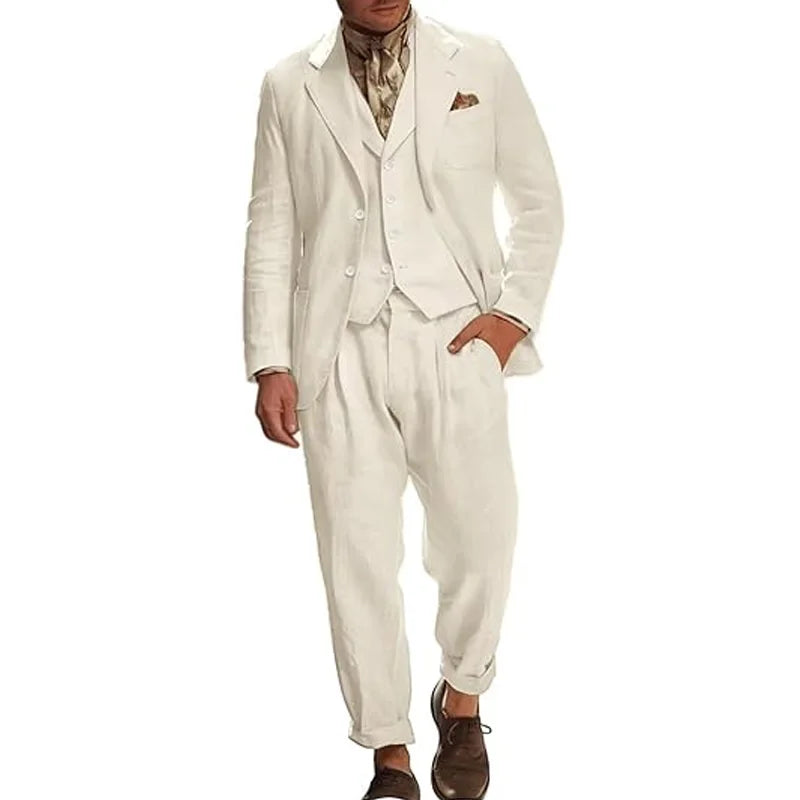 Costume Lin Homme 3 Pièces – CLEVI Paris