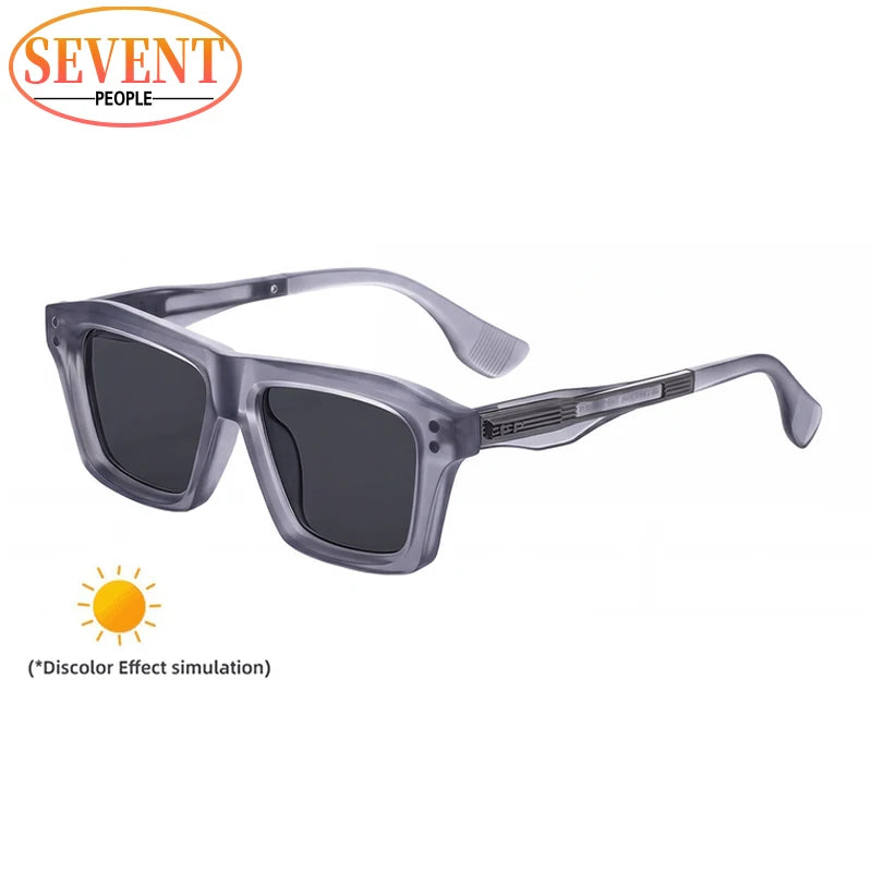 Lunettes de Soleil Steampunk Carrées Homme | UV400 Verres Dégradés & Polarisés | Conduite Vintage – CLEVI Paris