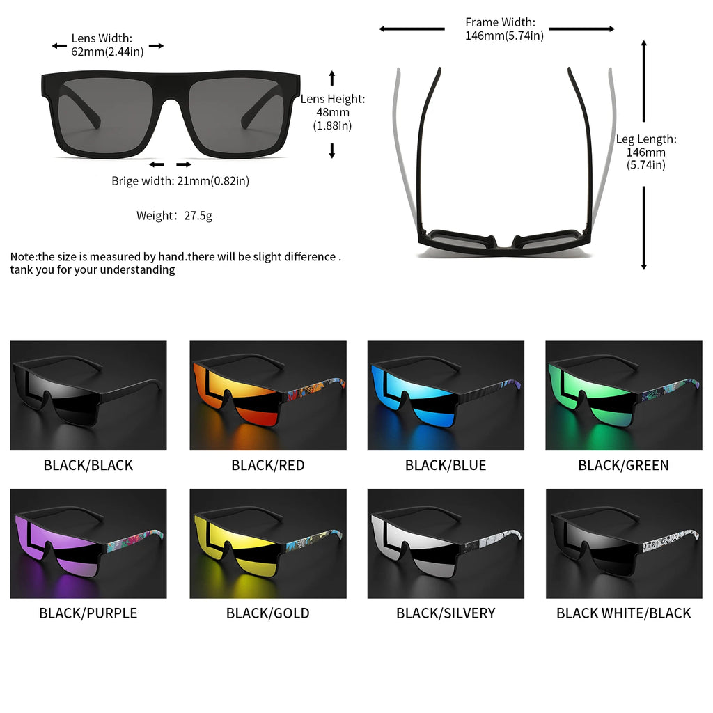 Lot 2 Lunettes de Soleil Carrées Unisexe UV400 Temples Motifs – CLEVI Paris