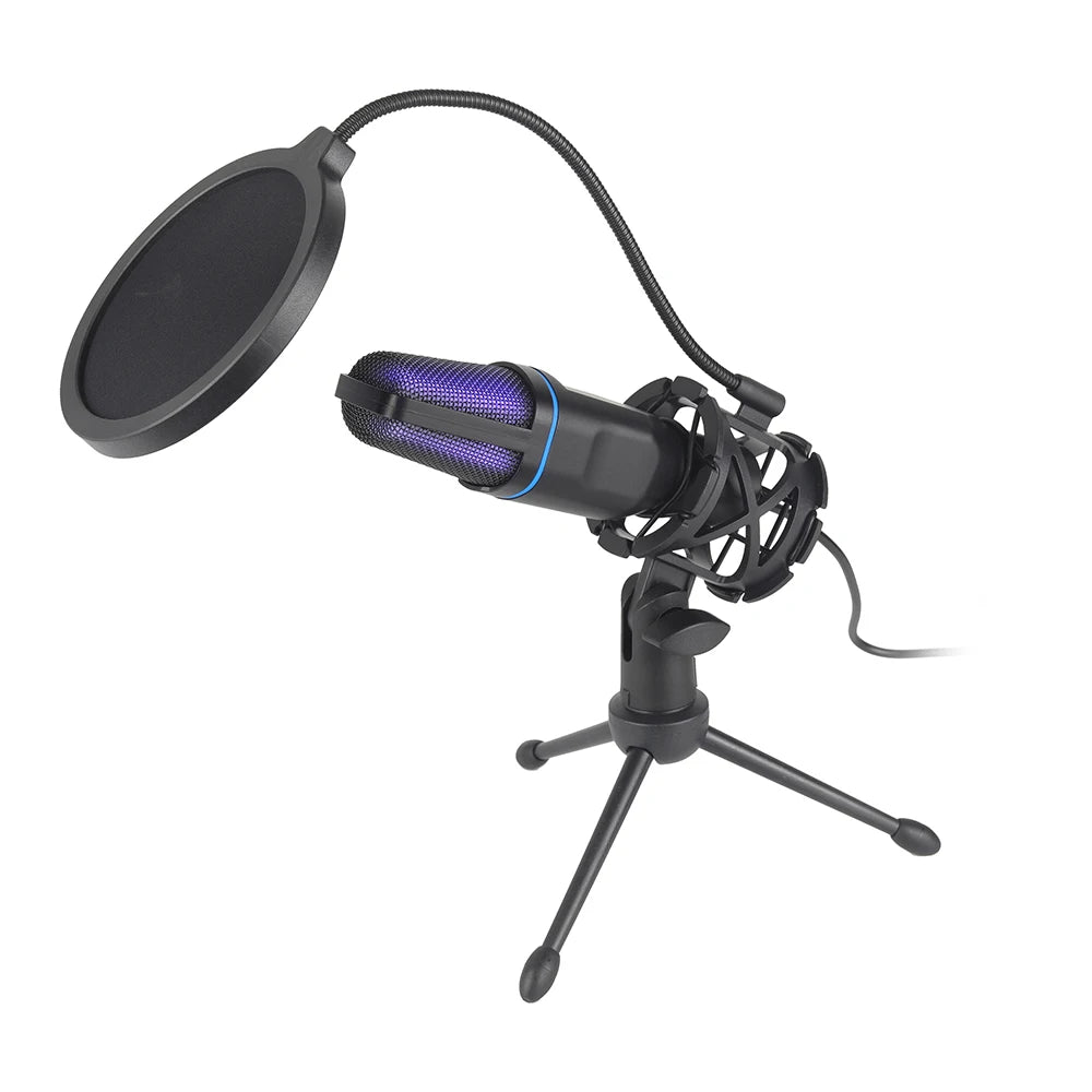 Microphone à Condensateur USB RGB AOIEUUAI | Filaire, Gaming, Podcast & Streaming, PC & Laptop – CLEVI Paris