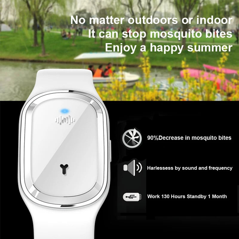 Bracelet Anti-Moustiques Rechargeable USB – Silicone Ajustable, Enfants & Adultes – CLEVI Paris