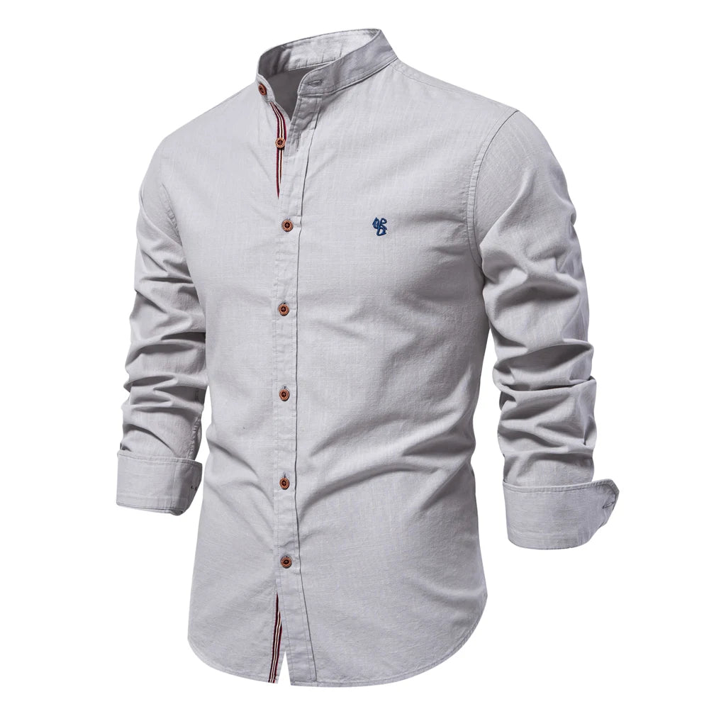 Chemise Homme 100% Coton – Manches Longues, Coupe Droite, Style Casual Premium