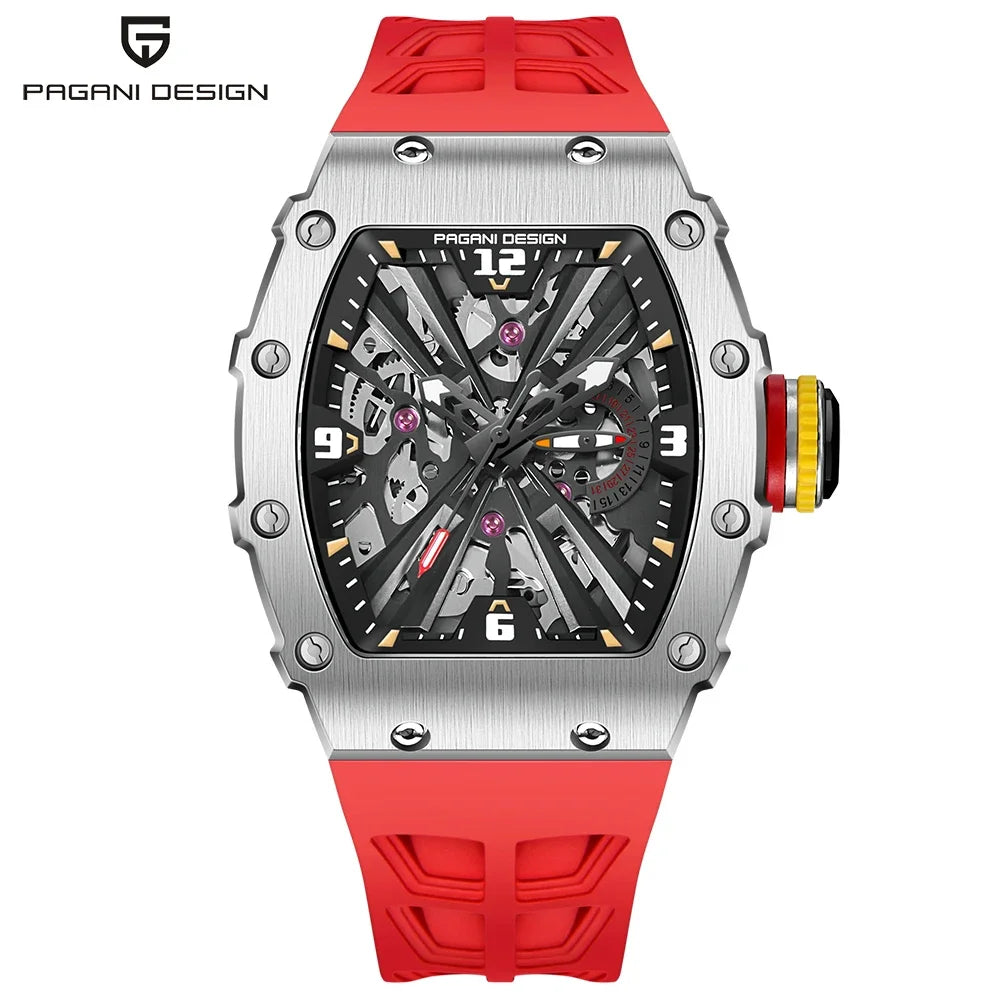 PAGANI DESIGN Montre Quartz Japonais Femme Homme Rectangulaire Saphir Silicone 42mm 100m – CLEVI Paris