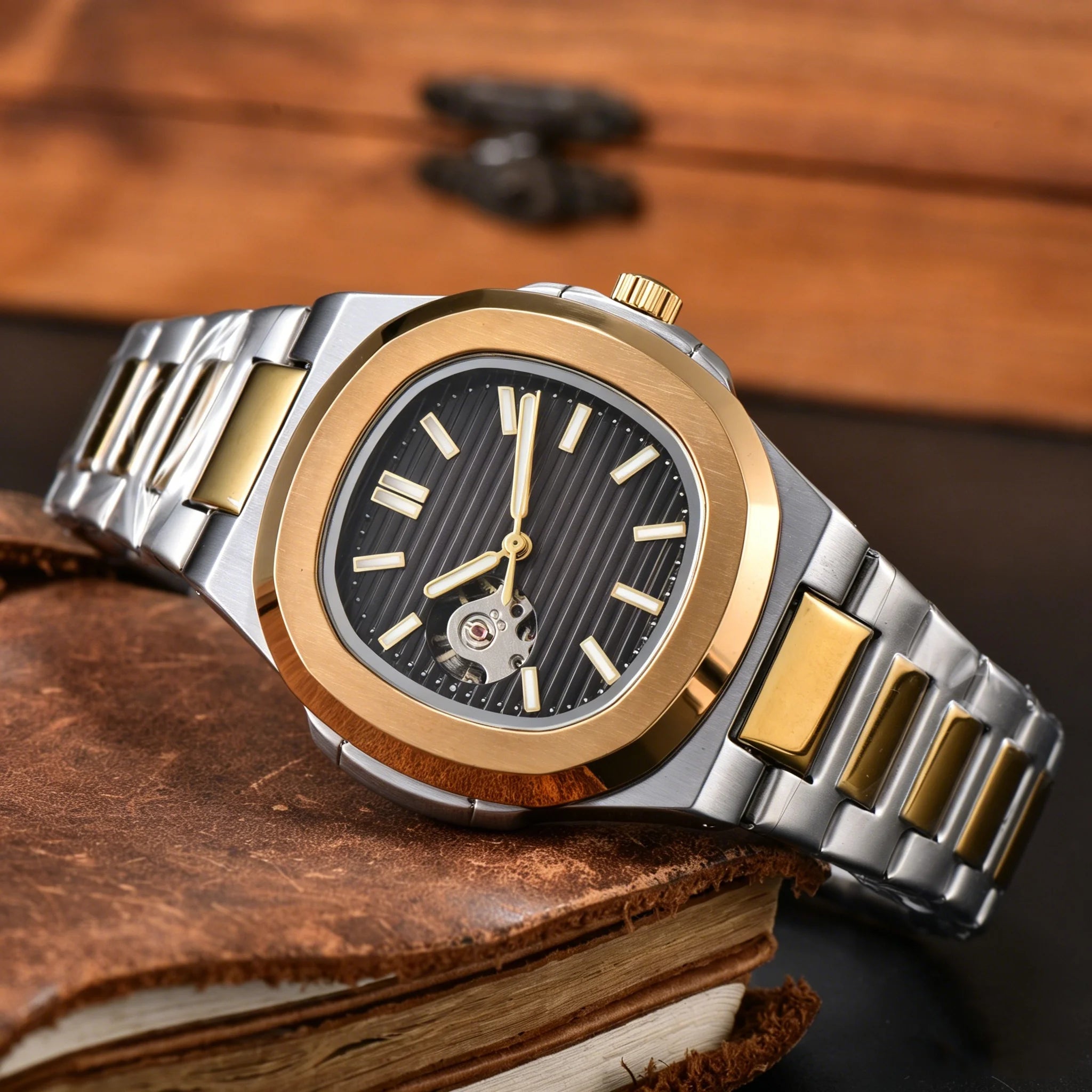 Montre Mécanique Homme Squelette Cadran Ouvert Acier 904L Bracelet Acier – CLEVI Paris