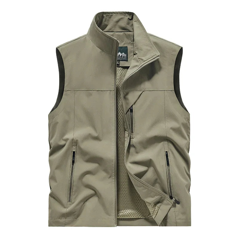 Gilet Sans Manches Homme Col Mandarin Zippé – CLEVI Paris