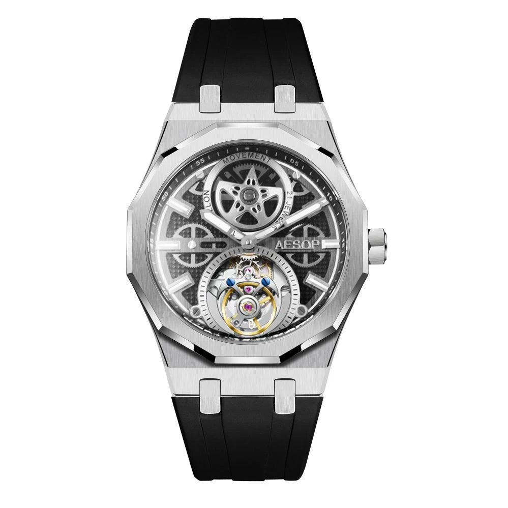 Montre Homme Tourbillon Automatique Squelette Aesop 7092 – CLEVI Paris