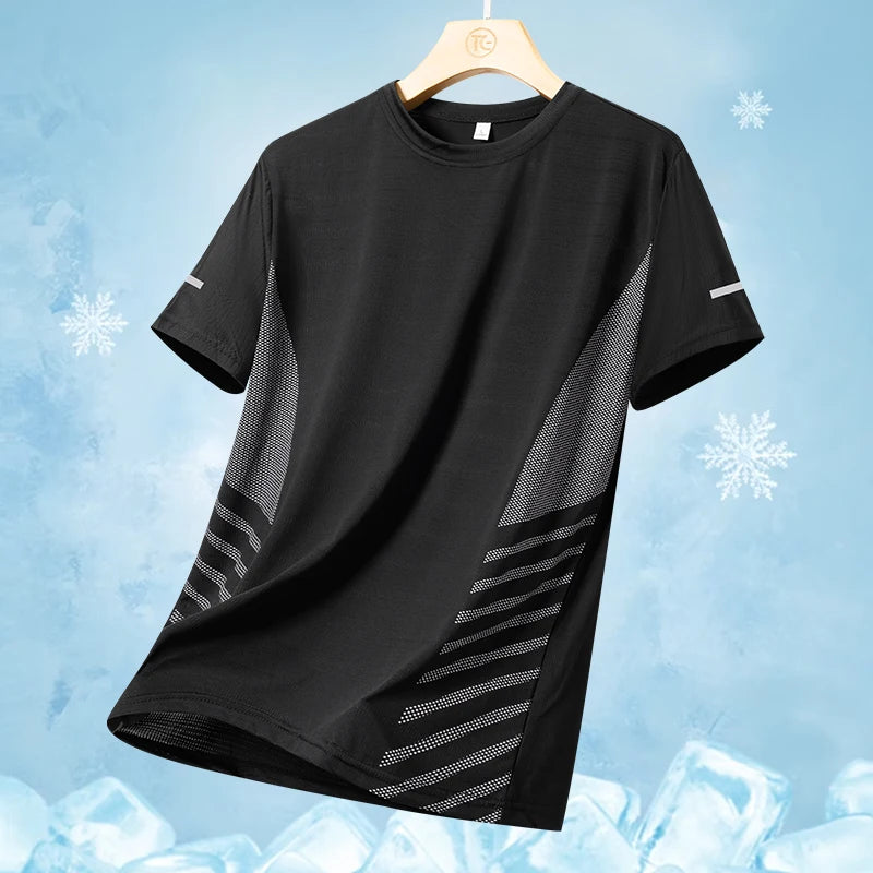 T-Shirt Running Homme Ice Silk Réfléchissant – Séchage Rapide & Respirant