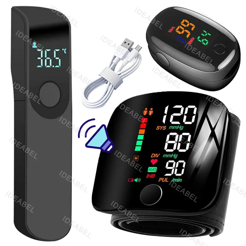 Tensiomètre Poignet LCD Rechargeable Vocal Auto 18 Designs – CLEVI Paris