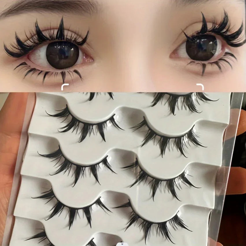 Faux cils style manga, lot de 5 paires – CLEVI Paris