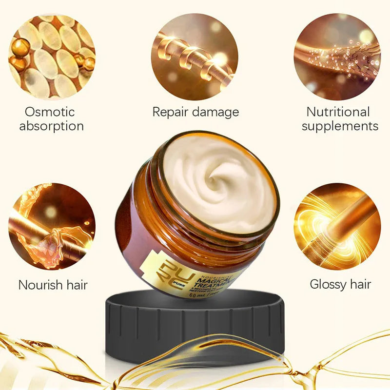 Masque Capillaire Réparateur PURC – Soin Intensif Sans Vapeur, Cheveux Secs & Abîmés