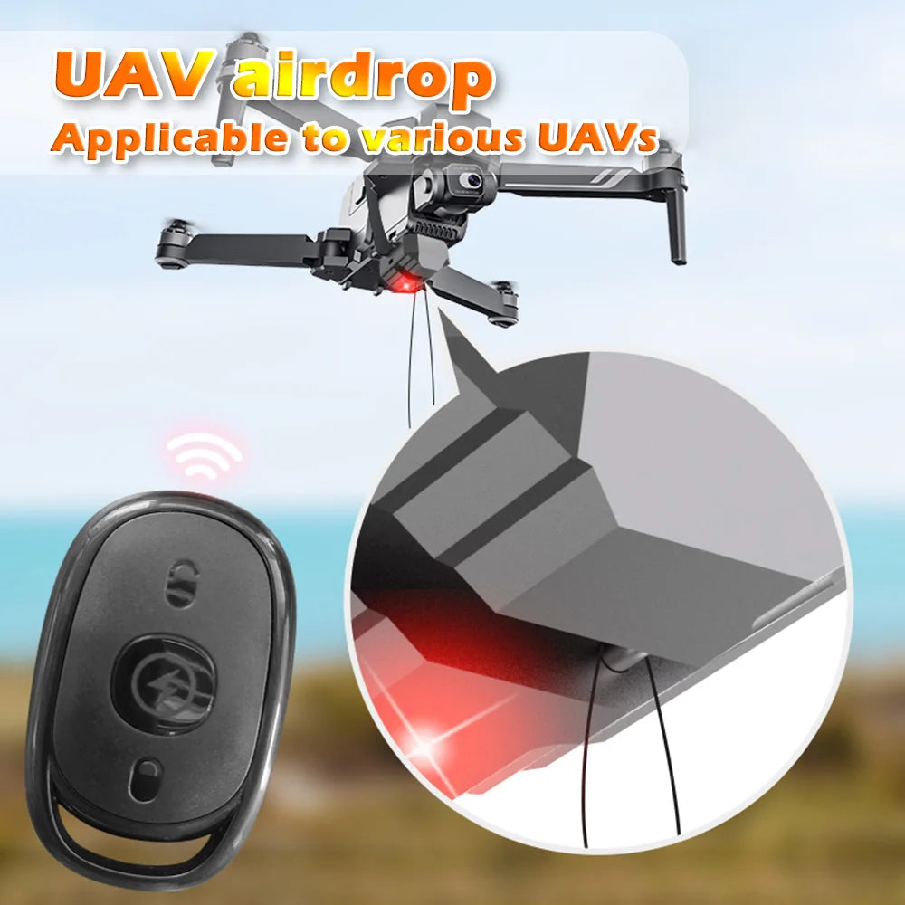 Système de Largage Télécommandé 2.4G pour Drone – Charge Utile 750g, Installation Sans Démontage & USB – CLEVI Paris