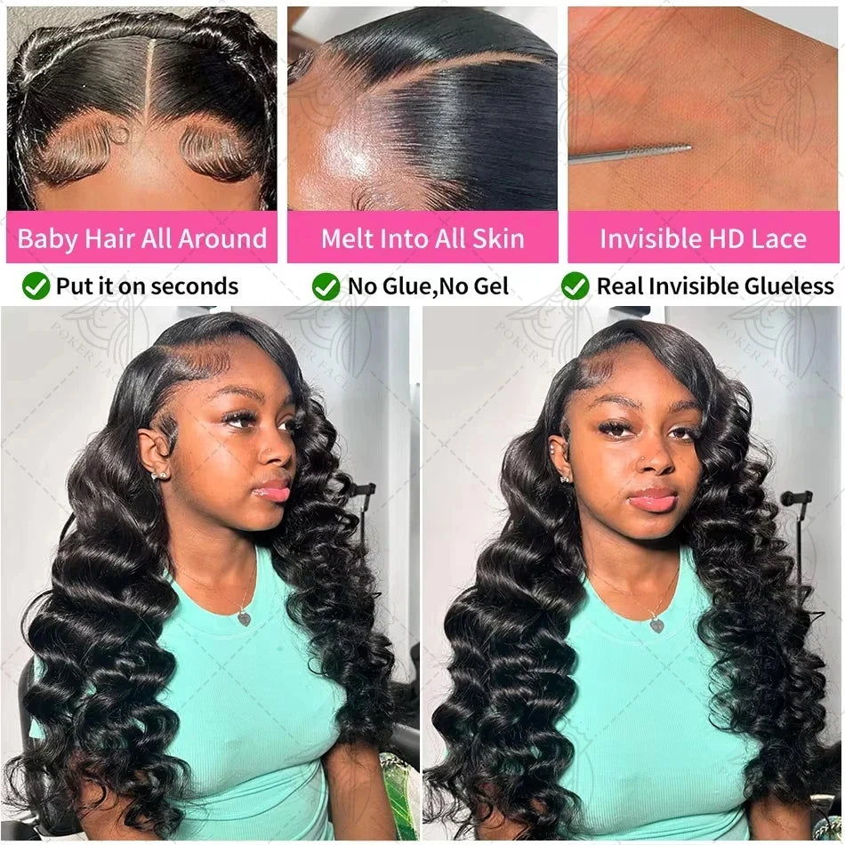 Perruque Lace Front Cheveux Humains Brésiliens Ondulés Loose Wave 13x4 & 13x6 HD Densité 180-250% 18-40 Pouces – CLEVI Paris
