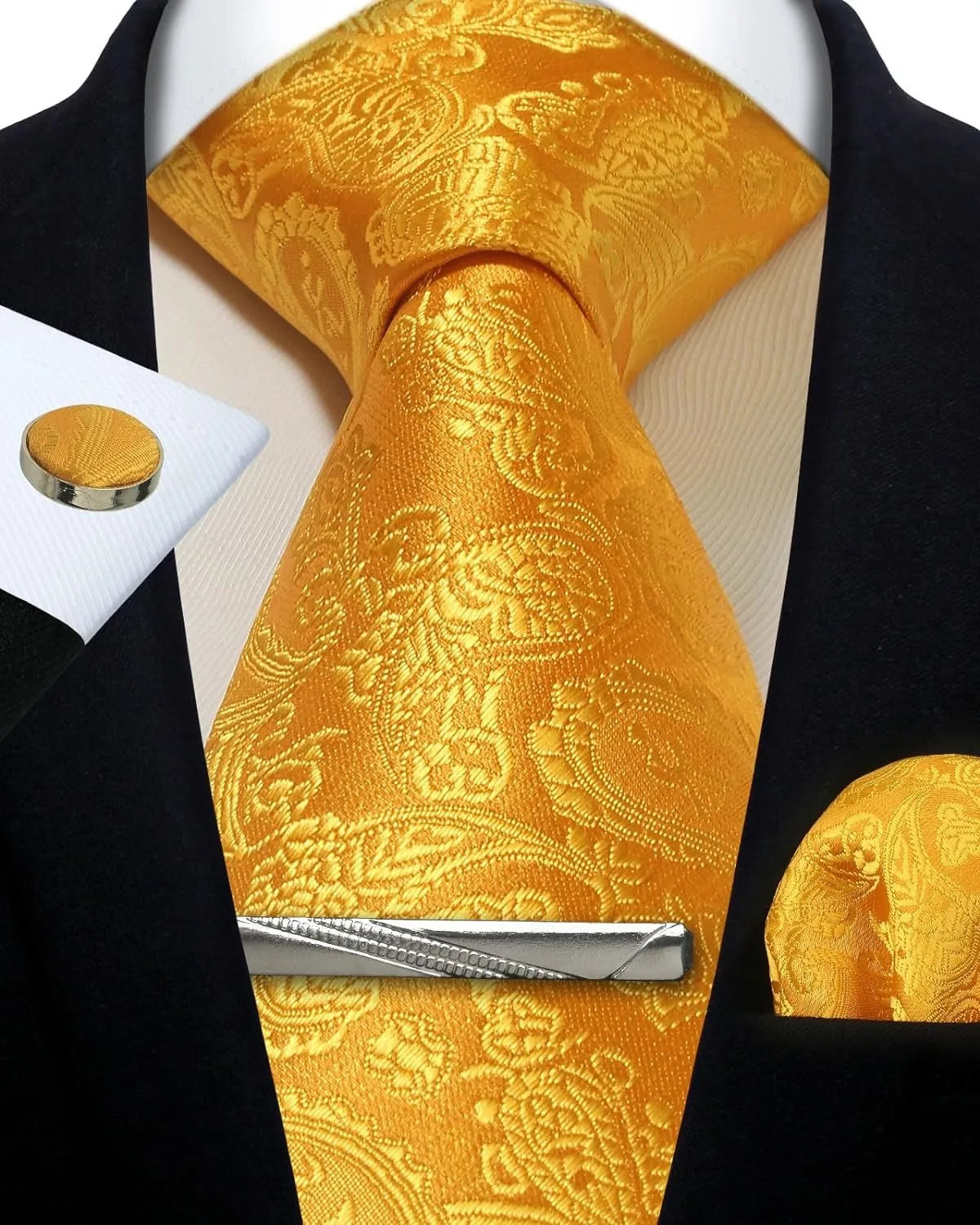 Ensemble cravate homme 4 pièces paisley – CLEVI Paris