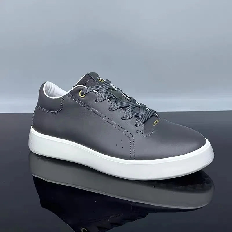 Sneakers Homme Cuir Vache Véritable Respirant Semelle TPU Antidérapante Plateforme VRKK – CLEVI Paris