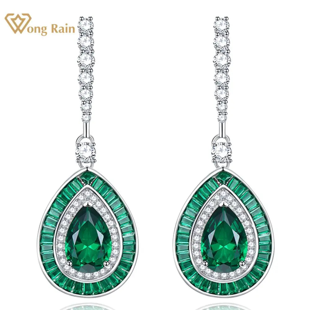 Boucles Oreilles Vintage Émeraude Rubis Argent 925 – CLEVI Paris