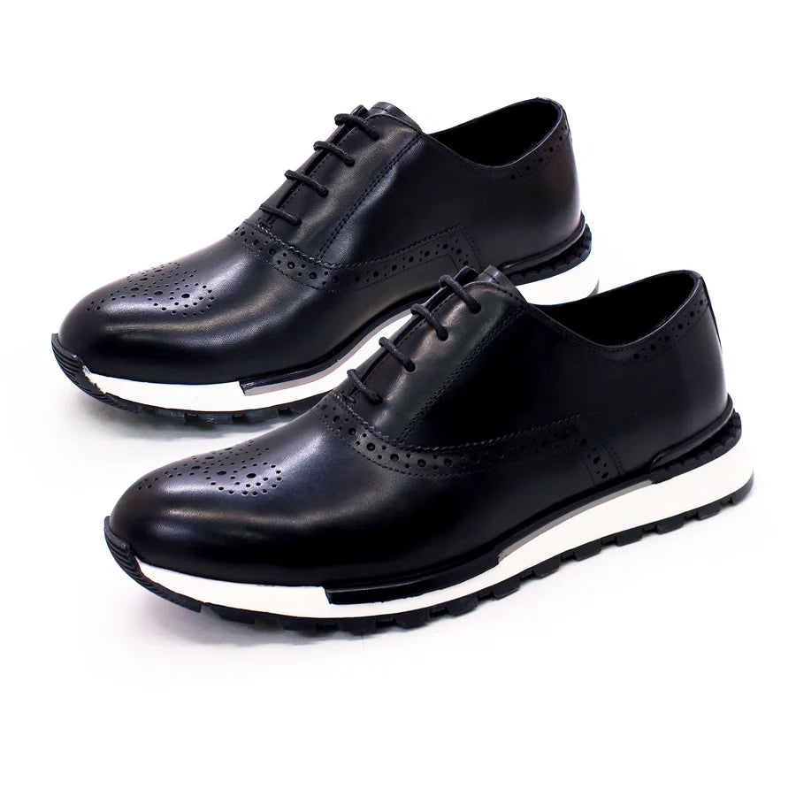 Sneaker Brogue Homme Cuir Premium Lacets | Doublure Agneau Imperméable 2 Coloris
