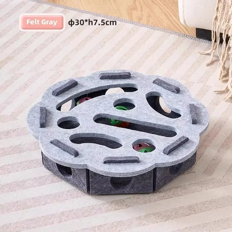 Jouet Puzzle Chat en Feutre | Boîte Interactive avec Balle, Grattoir, Maison de Jeu – CLEVI Paris