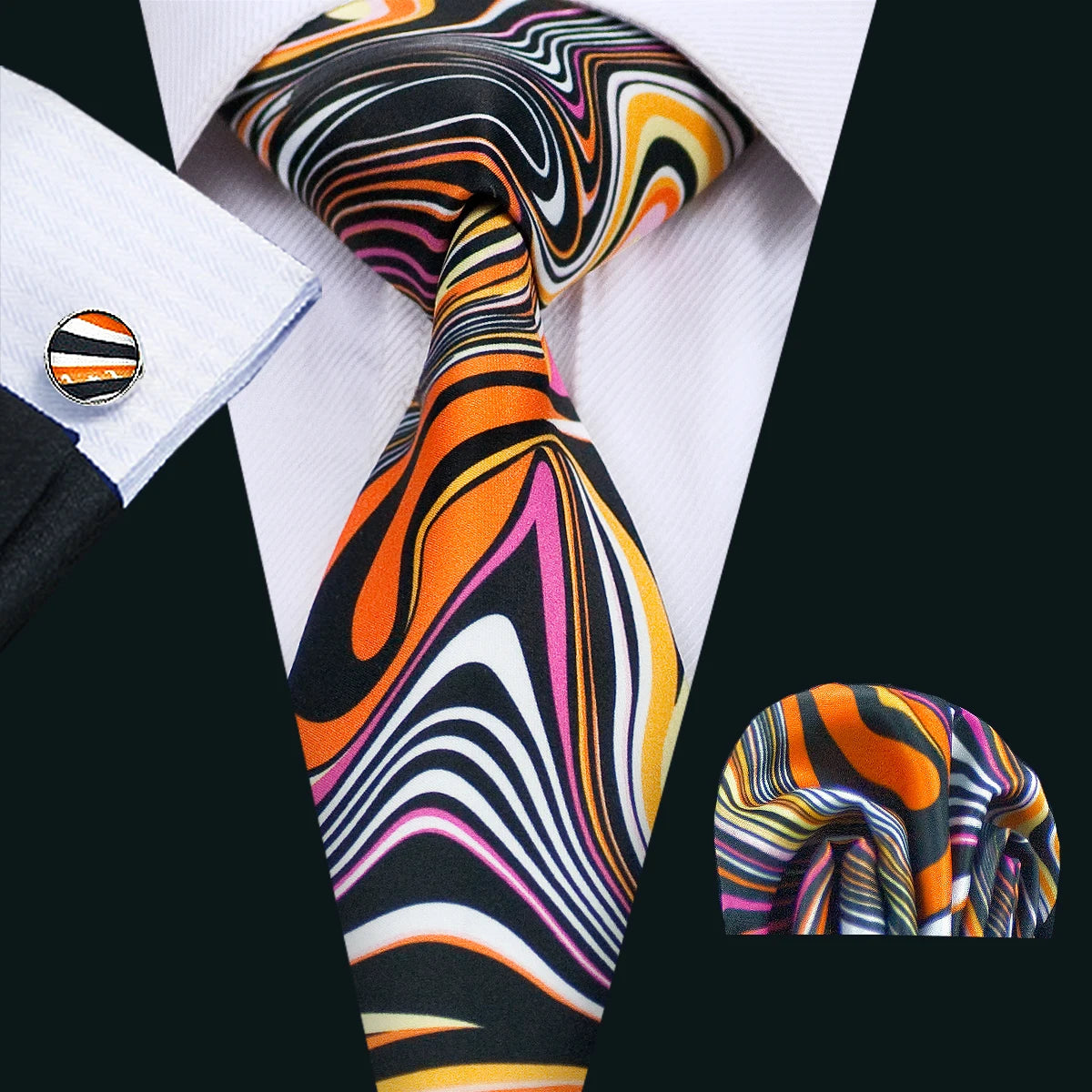 Ensemble cravate homme imprimée avec accessoires – CLEVI Paris