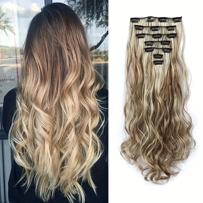 Extensions à clips synthétiques ondulées 22 pouces – CLEVI Paris