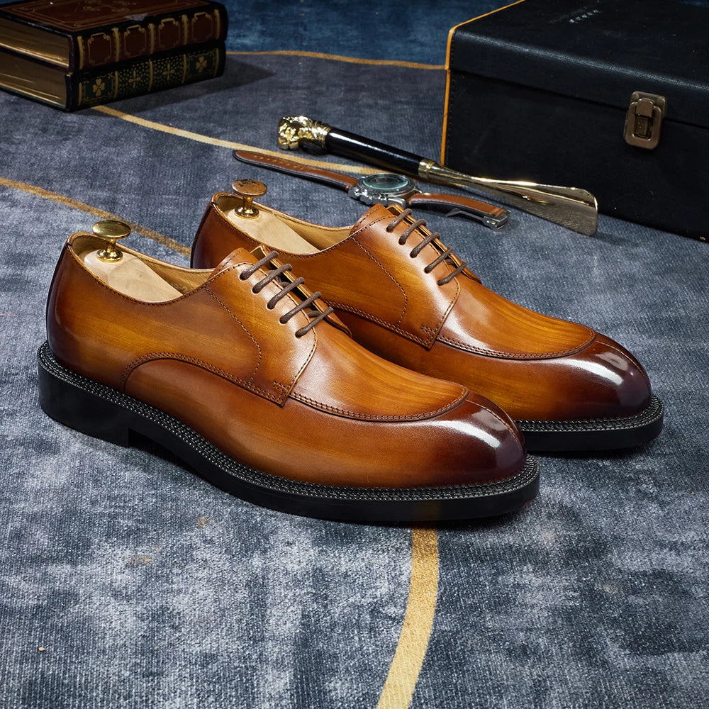 Oxford Homme Cuir Véritable Lacets Wholecut – Bout Pointu, 3 Coloris, EU 39-46 – CLEVI Paris